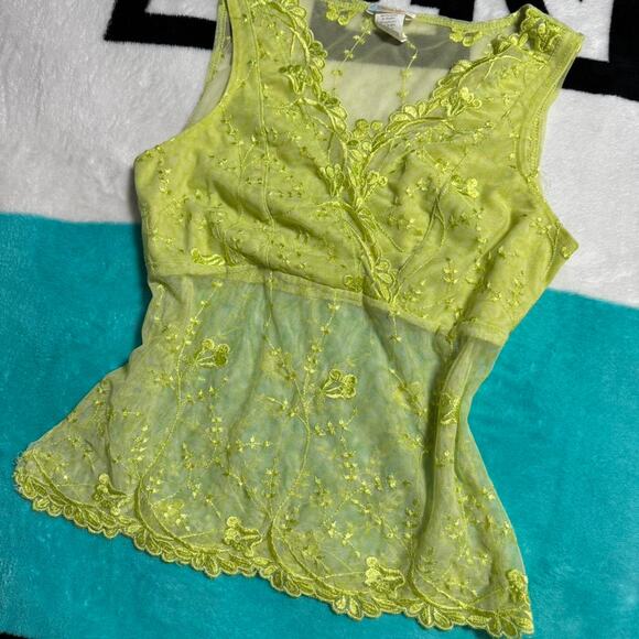 Y2K Vintage Rubber Ducky Productions Lace V Neck Cami - Picture 2 of 4